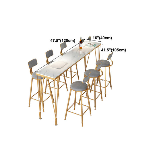 Stone Bar Dining Table Traditional Luxury Rectangle Bar Table with 4 Legs Clearhalo 'Bar Furniture' 'Bar Tables' 'bar_tables' 'furn' 'furn_bar_tables' 'Furniture' 'furniture_bar_tables' 'Kitchen & Dining Furniture' 4899106