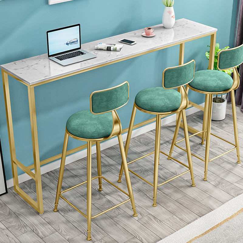 Stone Top Bar Table Traditional Luxury Rectangle Bar Table with Gold Trestle Base Clearhalo 'Bar Furniture' 'Bar Tables' 'bar_tables' 'furn' 'furn_bar_tables' 'Furniture' 'furniture_bar_tables' 'Kitchen & Dining Furniture' 4899124