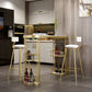 Glam Style Stone Bar Table 42-inch Height Metal Base Bistro Table for Dining Room 55.1"L x 15.7"W x 41.3"H Gold Without Chairs Clearhalo 'Bar Furniture' 'Bar Tables' 'bar_tables' 'furn' 'furn_bar_tables' 'Furniture' 'furniture_bar_tables' 'Kitchen & Dining Furniture' 4899146