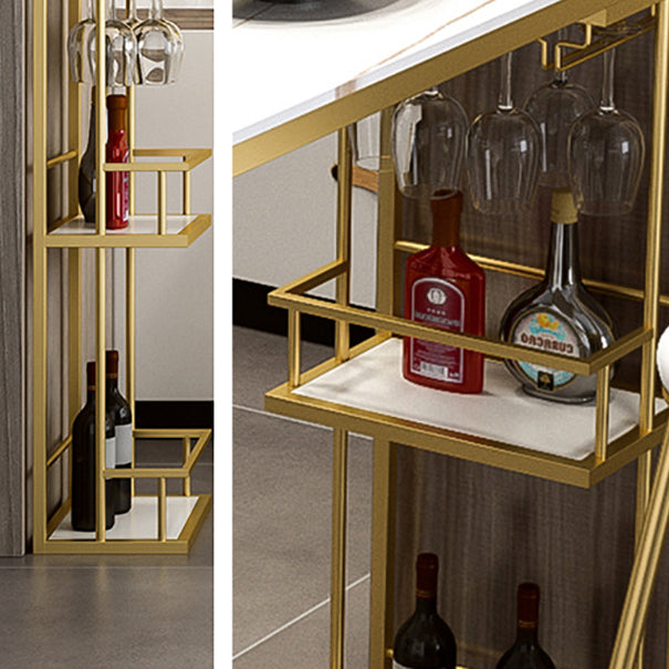 Glam Style Stone Bar Table 42-inch Height Metal Base Bistro Table for Dining Room Clearhalo 'Bar Furniture' 'Bar Tables' 'bar_tables' 'furn' 'furn_bar_tables' 'Furniture' 'furniture_bar_tables' 'Kitchen & Dining Furniture' 4899151