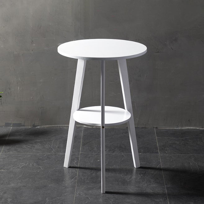 Simple Style Round Bar Table Wood Top Pub Table for Dining Room White Without Chairs Clearhalo 'Bar Furniture' 'Bar Tables' 'bar_tables' 'furn' 'furn_bar_tables' 'Furniture' 'furniture_bar_tables' 'Kitchen & Dining Furniture' 4899202