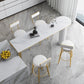Nordic Bar Table 42-inch Height Metal Base Bistro Table for Dining Room 55.1"L x 15.7"W x 41.3"H Gold White Clearhalo 'Bar Furniture' 'Bar Tables' 'bar_tables' 'furn' 'furn_bar_tables' 'Furniture' 'furniture_bar_tables' 'Kitchen & Dining Furniture' 4899212