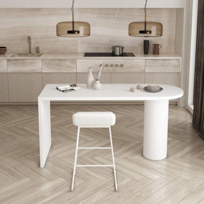 Industrial Style Wood Top Counter Table 42-inch Height Table for Living Room White Without Chairs Clearhalo 'Bar Furniture' 'Bar Tables' 'bar_tables' 'furn' 'furn_bar_tables' 'Furniture' 'furniture_bar_tables' 'Kitchen & Dining Furniture' 4899227