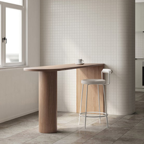 Industrial Style Wood Top Counter Table 42-inch Height Table for Living Room Brown Without Chairs Clearhalo 'Bar Furniture' 'Bar Tables' 'bar_tables' 'furn' 'furn_bar_tables' 'Furniture' 'furniture_bar_tables' 'Kitchen & Dining Furniture' 4899228