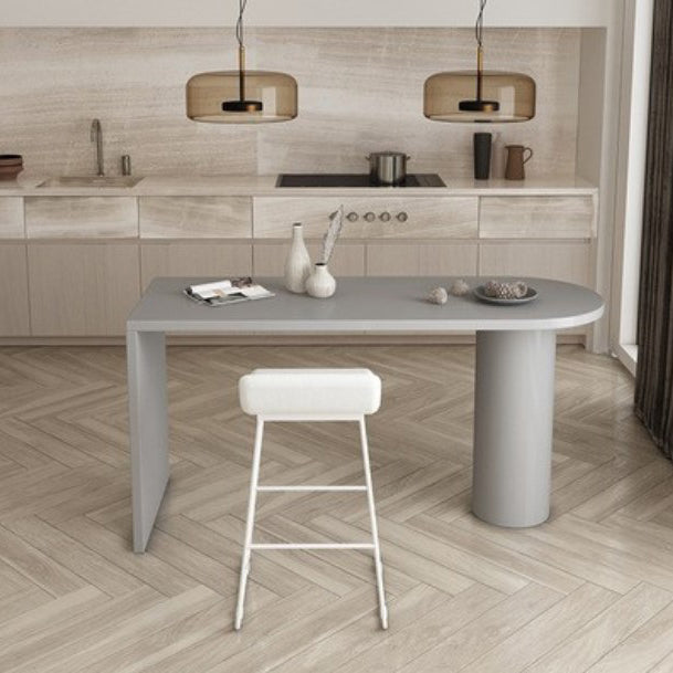 Industrial Style Wood Top Counter Table 42-inch Height Table for Living Room 78.7"L x 19.7"W x 41.3"H Gray Without Chairs Clearhalo 'Bar Furniture' 'Bar Tables' 'bar_tables' 'furn' 'furn_bar_tables' 'Furniture' 'furniture_bar_tables' 'Kitchen & Dining Furniture' 4899230