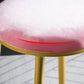 Glam Armless Backrest Counter Stool Steel Cashier Bar Stool with Flannel Cushion and Pedal Clearhalo 'Bar Furniture' 'Bar Stools' 'bar_stools' 'furn' 'furn_bar_stools' 'Furniture' 'furniture_bar_stools' 'Kitchen & Dining Furniture' 4899293
