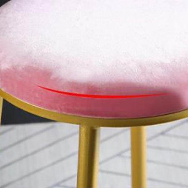 Glam Armless Backrest Counter Stool Steel Cashier Bar Stool with Flannel Cushion and Pedal Clearhalo 'Bar Furniture' 'Bar Stools' 'bar_stools' 'furn' 'furn_bar_stools' 'Furniture' 'furniture_bar_stools' 'Kitchen & Dining Furniture' 4899293