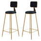 Glam Armless Backrest Counter Stool Steel Cashier Bar Stool with Flannel Cushion and Pedal Black 2 Piece Set Clearhalo 'Bar Furniture' 'Bar Stools' 'bar_stools' 'furn' 'furn_bar_stools' 'Furniture' 'furniture_bar_stools' 'Kitchen & Dining Furniture' 4899295