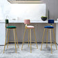 Glam Armless Backrest Counter Stool Steel Cashier Bar Stool with Flannel Cushion and Pedal Clearhalo 'Bar Furniture' 'Bar Stools' 'bar_stools' 'furn' 'furn_bar_stools' 'Furniture' 'furniture_bar_stools' 'Kitchen & Dining Furniture' 4899296