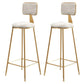 Glam Armless Backrest Counter Stool Steel Cashier Bar Stool with Flannel Cushion and Pedal White 2 Piece Set Clearhalo 'Bar Furniture' 'Bar Stools' 'bar_stools' 'furn' 'furn_bar_stools' 'Furniture' 'furniture_bar_stools' 'Kitchen & Dining Furniture' 4899302