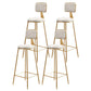 Glam Armless Backrest Counter Stool Steel Cashier Bar Stool with Flannel Cushion and Pedal White 4 Piece Set Clearhalo 'Bar Furniture' 'Bar Stools' 'bar_stools' 'furn' 'furn_bar_stools' 'Furniture' 'furniture_bar_stools' 'Kitchen & Dining Furniture' 4899304
