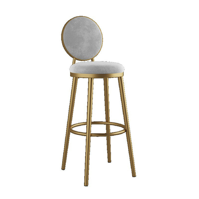 Glam Reception Footrest Stool Matte Finish Velvet Counter Stool White 1 Piece Clearhalo 'Bar Furniture' 'Bar Stools' 'bar_stools' 'Furniture' 'furniture_bar_stools' 'Kitchen & Dining Furniture' 4899316
