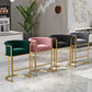 Glam Armrest Backrest Counter Stool Iron Cafe Bar Stool with Flannel Cushion and Pedal Clearhalo 'Bar Furniture' 'Bar Stools' 'bar_stools' 'furn' 'furn_bar_stools' 'Furniture' 'furniture_bar_stools' 'Kitchen & Dining Furniture' 4899334