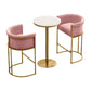 Glam Armrest Backrest Counter Stool Iron Cafe Bar Stool with Flannel Cushion and Pedal Clearhalo 'Bar Furniture' 'Bar Stools' 'bar_stools' 'furn' 'furn_bar_stools' 'Furniture' 'furniture_bar_stools' 'Kitchen & Dining Furniture' 4899336