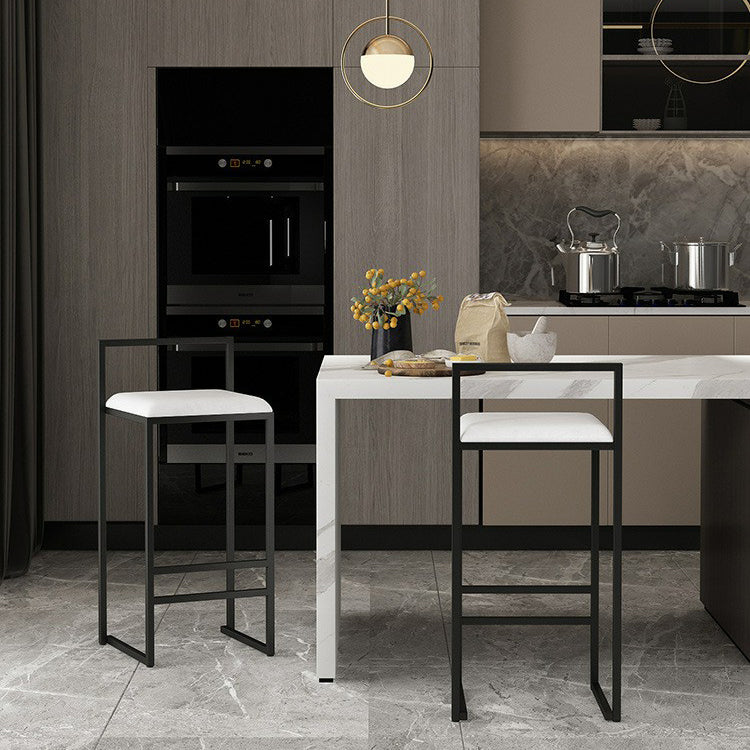 Contemporary Matte Finish Velvet Bar Stool Jewelry Shop Footrest Stool Clearhalo 'Bar Furniture' 'Bar Stools' 'bar_stools' 'Furniture' 'furniture_bar_stools' 'Kitchen & Dining Furniture' 4899347