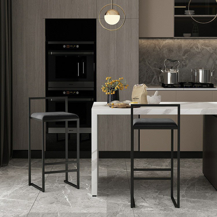 Contemporary Matte Finish Velvet Bar Stool Jewelry Shop Footrest Stool Clearhalo 'Bar Furniture' 'Bar Stools' 'bar_stools' 'Furniture' 'furniture_bar_stools' 'Kitchen & Dining Furniture' 4899349
