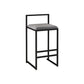 Contemporary Matte Finish Velvet Bar Stool Jewelry Shop Footrest Stool Grey 1 Piece Counter Stool(26"H) Clearhalo 'Bar Furniture' 'Bar Stools' 'bar_stools' 'Furniture' 'furniture_bar_stools' 'Kitchen & Dining Furniture' 4899350
