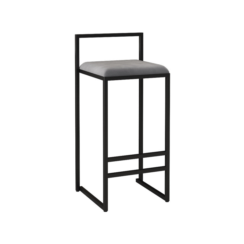 Contemporary Matte Finish Velvet Bar Stool Jewelry Shop Footrest Stool Grey 1 Piece Bar Stool(30"H) Clearhalo 'Bar Furniture' 'Bar Stools' 'bar_stools' 'Furniture' 'furniture_bar_stools' 'Kitchen & Dining Furniture' 4899351