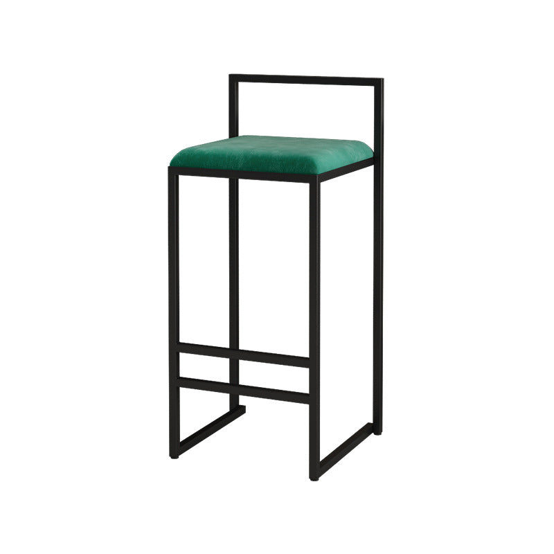 Contemporary Matte Finish Velvet Bar Stool Jewelry Shop Footrest Stool Clearhalo 'Bar Furniture' 'Bar Stools' 'bar_stools' 'Furniture' 'furniture_bar_stools' 'Kitchen & Dining Furniture' 4899354