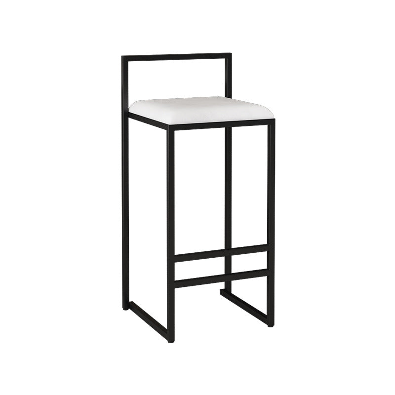 Contemporary Matte Finish Velvet Bar Stool Jewelry Shop Footrest Stool White 1 Piece Bar Stool(30"H) Clearhalo 'Bar Furniture' 'Bar Stools' 'bar_stools' 'Furniture' 'furniture_bar_stools' 'Kitchen & Dining Furniture' 4899355