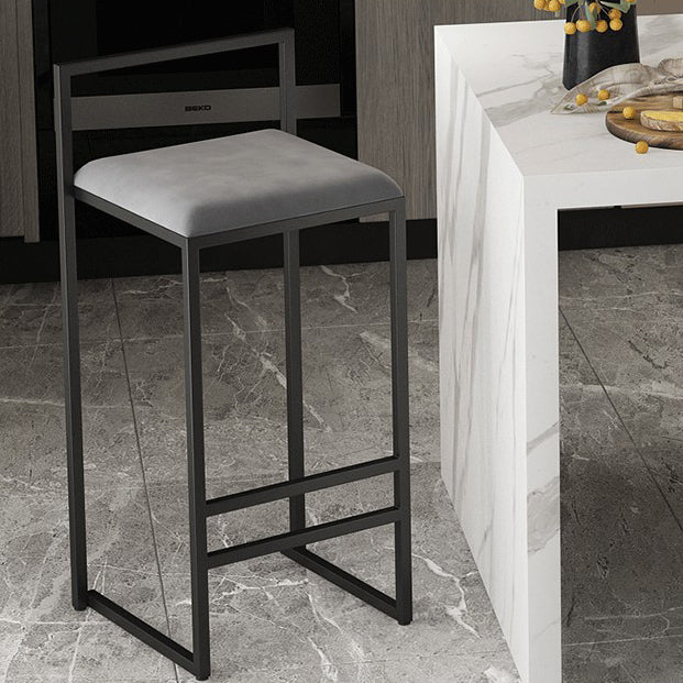 Contemporary Matte Finish Velvet Bar Stool Jewelry Shop Footrest Stool Clearhalo 'Bar Furniture' 'Bar Stools' 'bar_stools' 'Furniture' 'furniture_bar_stools' 'Kitchen & Dining Furniture' 4899356