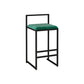 Contemporary Matte Finish Velvet Bar Stool Jewelry Shop Footrest Stool Green 1 Piece Counter Stool(26"H) Clearhalo 'Bar Furniture' 'Bar Stools' 'bar_stools' 'Furniture' 'furniture_bar_stools' 'Kitchen & Dining Furniture' 4899357