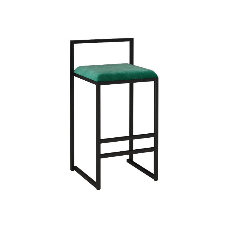 Contemporary Matte Finish Velvet Bar Stool Jewelry Shop Footrest Stool Green 1 Piece Counter Stool(26"H) Clearhalo 'Bar Furniture' 'Bar Stools' 'bar_stools' 'Furniture' 'furniture_bar_stools' 'Kitchen & Dining Furniture' 4899357