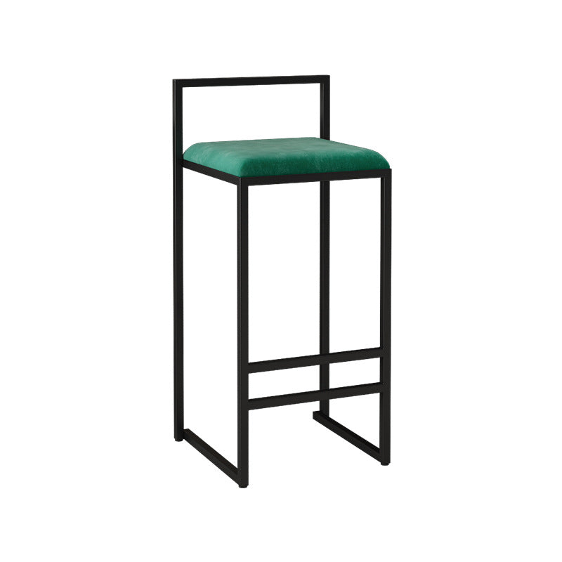 Contemporary Matte Finish Velvet Bar Stool Jewelry Shop Footrest Stool Green 1 Piece Bar Stool(30"H) Clearhalo 'Bar Furniture' 'Bar Stools' 'bar_stools' 'Furniture' 'furniture_bar_stools' 'Kitchen & Dining Furniture' 4899359