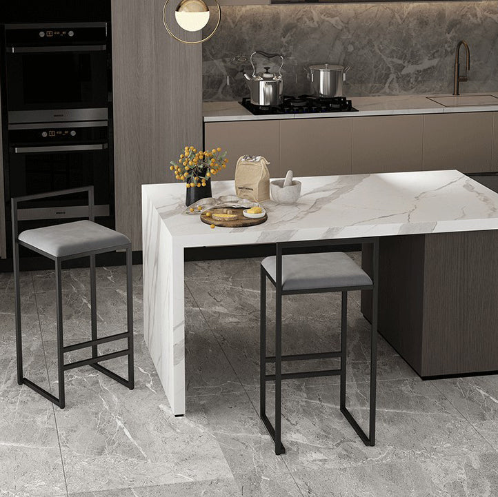 Contemporary Matte Finish Velvet Bar Stool Jewelry Shop Footrest Stool Clearhalo 'Bar Furniture' 'Bar Stools' 'bar_stools' 'Furniture' 'furniture_bar_stools' 'Kitchen & Dining Furniture' 4899360