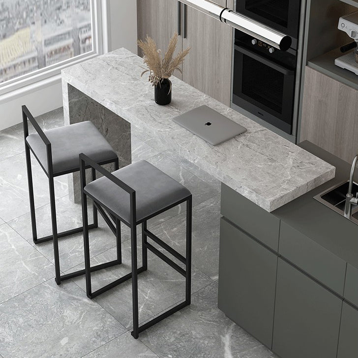 Contemporary Matte Finish Velvet Bar Stool Jewelry Shop Footrest Stool Clearhalo 'Bar Furniture' 'Bar Stools' 'bar_stools' 'Furniture' 'furniture_bar_stools' 'Kitchen & Dining Furniture' 4899363