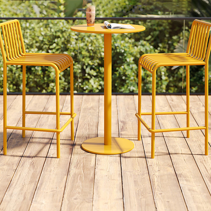 Modern Armless Backrest Counter Stool Iron Courtyard Bar Stool with Seat and Pedal Clearhalo 'Bar Furniture' 'Bar Stools' 'bar_stools' 'furn' 'furn_bar_stools' 'Furniture' 'furniture_bar_stools' 'Kitchen & Dining Furniture' 4899367