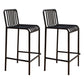 Modern Armless Backrest Counter Stool Iron Courtyard Bar Stool with Seat and Pedal Black 2 Piece Set Clearhalo 'Bar Furniture' 'Bar Stools' 'bar_stools' 'furn' 'furn_bar_stools' 'Furniture' 'furniture_bar_stools' 'Kitchen & Dining Furniture' 4899369