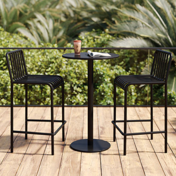 Modern Armless Backrest Counter Stool Iron Courtyard Bar Stool with Seat and Pedal Clearhalo 'Bar Furniture' 'Bar Stools' 'bar_stools' 'furn' 'furn_bar_stools' 'Furniture' 'furniture_bar_stools' 'Kitchen & Dining Furniture' 4899370