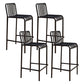 Modern Armless Backrest Counter Stool Iron Courtyard Bar Stool with Seat and Pedal Black 4 Piece Set Clearhalo 'Bar Furniture' 'Bar Stools' 'bar_stools' 'furn' 'furn_bar_stools' 'Furniture' 'furniture_bar_stools' 'Kitchen & Dining Furniture' 4899372