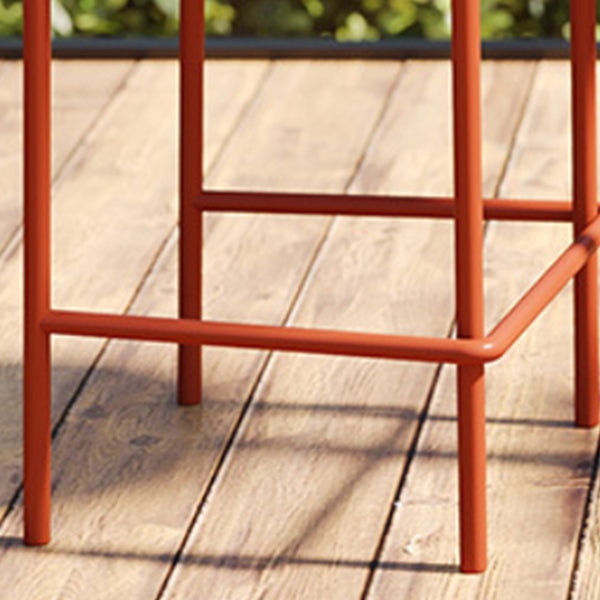Modern Armless Backrest Counter Stool Iron Courtyard Bar Stool with Seat and Pedal Clearhalo 'Bar Furniture' 'Bar Stools' 'bar_stools' 'furn' 'furn_bar_stools' 'Furniture' 'furniture_bar_stools' 'Kitchen & Dining Furniture' 4899374
