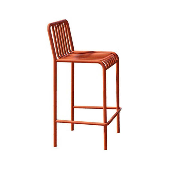 Modern Armless Backrest Counter Stool Iron Courtyard Bar Stool with Seat and Pedal Clearhalo 'Bar Furniture' 'Bar Stools' 'bar_stools' 'furn' 'furn_bar_stools' 'Furniture' 'furniture_bar_stools' 'Kitchen & Dining Furniture' 4899376