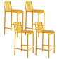 Modern Armless Backrest Counter Stool Iron Courtyard Bar Stool with Seat and Pedal Yellow 4 Piece Set Clearhalo 'Bar Furniture' 'Bar Stools' 'bar_stools' 'furn' 'furn_bar_stools' 'Furniture' 'furniture_bar_stools' 'Kitchen & Dining Furniture' 4899378