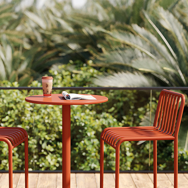 Modern Armless Backrest Counter Stool Iron Courtyard Bar Stool with Seat and Pedal Clearhalo 'Bar Furniture' 'Bar Stools' 'bar_stools' 'furn' 'furn_bar_stools' 'Furniture' 'furniture_bar_stools' 'Kitchen & Dining Furniture' 4899381