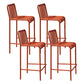 Modern Armless Backrest Counter Stool Iron Courtyard Bar Stool with Seat and Pedal Orange 4 Piece Set Clearhalo 'Bar Furniture' 'Bar Stools' 'bar_stools' 'furn' 'furn_bar_stools' 'Furniture' 'furniture_bar_stools' 'Kitchen & Dining Furniture' 4899383