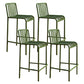 Modern Armless Backrest Counter Stool Iron Courtyard Bar Stool with Seat and Pedal Green 4 Piece Set Clearhalo 'Bar Furniture' 'Bar Stools' 'bar_stools' 'furn' 'furn_bar_stools' 'Furniture' 'furniture_bar_stools' 'Kitchen & Dining Furniture' 4899386