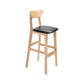 Scandinavian Oak Wood Home Stool Matte Finish Upholstered Bar Stools Black 1 Piece Clearhalo 'Bar Furniture' 'Bar Stools' 'bar_stools' 'furn' 'furn_bar_stools' 'Furniture' 'furniture_bar_stools' 'Kitchen & Dining Furniture' 4899390