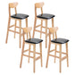 Scandinavian Oak Wood Home Stool Matte Finish Upholstered Bar Stools Black 4 Piece Set Clearhalo 'Bar Furniture' 'Bar Stools' 'bar_stools' 'furn' 'furn_bar_stools' 'Furniture' 'furniture_bar_stools' 'Kitchen & Dining Furniture' 4899394