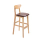 Scandinavian Oak Wood Home Stool Matte Finish Upholstered Bar Stools Brown 1 Piece Clearhalo 'Bar Furniture' 'Bar Stools' 'bar_stools' 'furn' 'furn_bar_stools' 'Furniture' 'furniture_bar_stools' 'Kitchen & Dining Furniture' 4899410