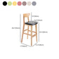Scandinavian Oak Wood Home Stool Matte Finish Upholstered Bar Stools Clearhalo 'Bar Furniture' 'Bar Stools' 'bar_stools' 'furn' 'furn_bar_stools' 'Furniture' 'furniture_bar_stools' 'Kitchen & Dining Furniture' 4899422