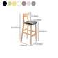 Scandinavian Oak Wood Home Stool Matte Finish Upholstered Bar Stools Clearhalo 'Bar Furniture' 'Bar Stools' 'bar_stools' 'furn' 'furn_bar_stools' 'Furniture' 'furniture_bar_stools' 'Kitchen & Dining Furniture' 4899423