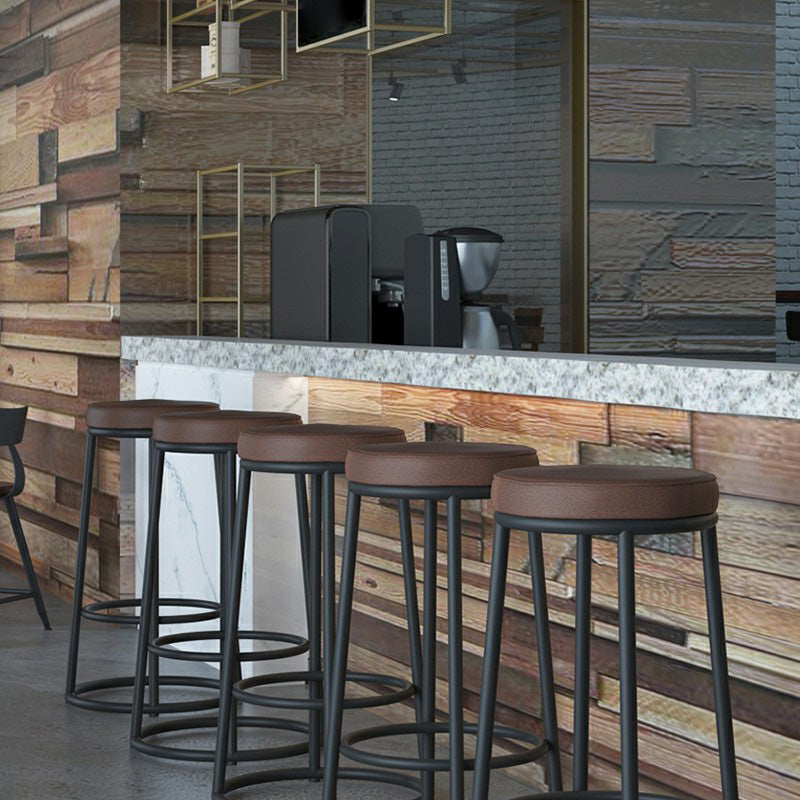 Industrial Armless Backless Counter Stool Iron Cashier Bar Stool with Seat and Pedal Clearhalo 'Bar Furniture' 'Bar Stools' 'bar_stools' 'furn' 'furn_bar_stools' 'Furniture' 'furniture_bar_stools' 'Kitchen & Dining Furniture' 4899428