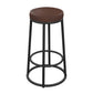 Industrial Armless Backless Counter Stool Iron Cashier Bar Stool with Seat and Pedal Leather Bar Stool(30"H) Clearhalo 'Bar Furniture' 'Bar Stools' 'bar_stools' 'furn' 'furn_bar_stools' 'Furniture' 'furniture_bar_stools' 'Kitchen & Dining Furniture' 4899429
