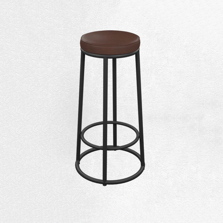 Industrial Armless Backless Counter Stool Iron Cashier Bar Stool with Seat and Pedal Clearhalo 'Bar Furniture' 'Bar Stools' 'bar_stools' 'furn' 'furn_bar_stools' 'Furniture' 'furniture_bar_stools' 'Kitchen & Dining Furniture' 4899432
