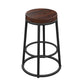 Industrial Armless Backless Counter Stool Iron Cashier Bar Stool with Seat and Pedal Solid Wood Counter Stool(26"H) Clearhalo 'Bar Furniture' 'Bar Stools' 'bar_stools' 'furn' 'furn_bar_stools' 'Furniture' 'furniture_bar_stools' 'Kitchen & Dining Furniture' 4899434