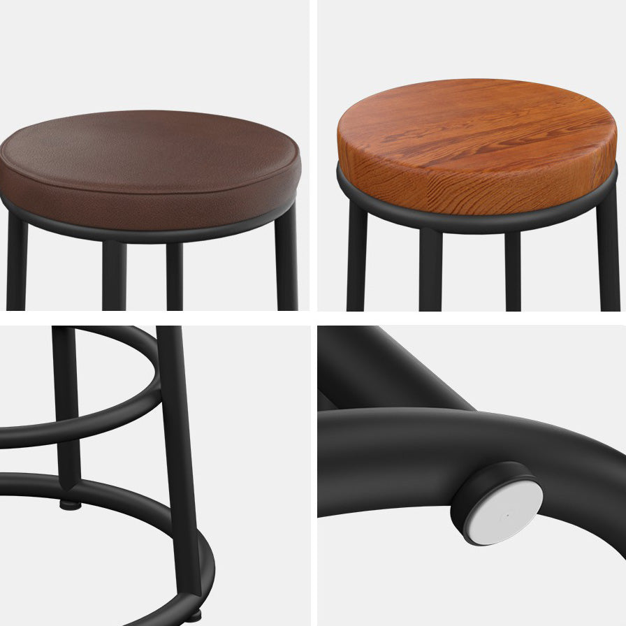 Industrial Armless Backless Counter Stool Iron Cashier Bar Stool with Seat and Pedal Clearhalo 'Bar Furniture' 'Bar Stools' 'bar_stools' 'furn' 'furn_bar_stools' 'Furniture' 'furniture_bar_stools' 'Kitchen & Dining Furniture' 4899435